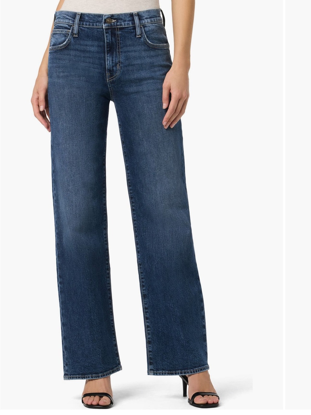 Hudson Jeans Dark Blue High-Rise Wide-Leg Jeans